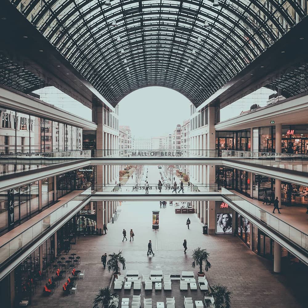 people shopping in a mall